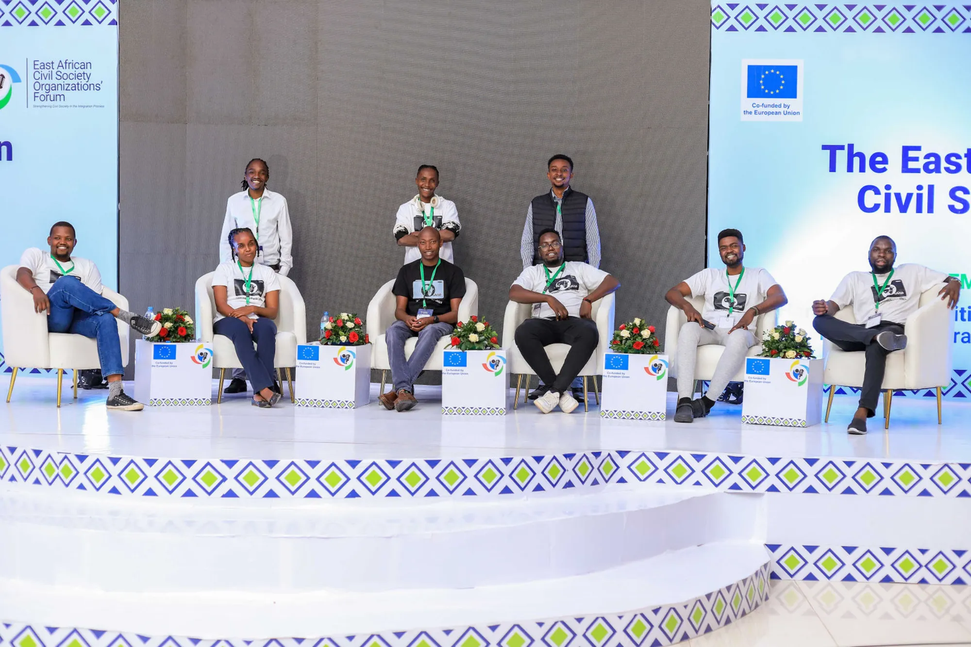 The Livewire Mashariki crew on stage at the East African Civil Society Summit